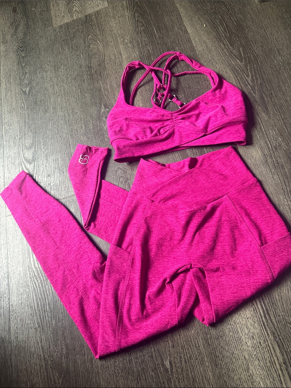 Bombshell sportswear fuchsia Pink Sports Bra & Legging Set - Women's Activewear
